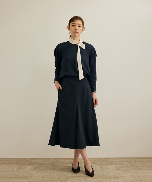 ROPE'（ロペ）の「【洗える】ジャガードニットプルオーバー（梨地プルオーバー）/セットアップ対応（Tシャツ/カットソー・レディース・ベージュ/ネイビー・36/38）」の19枚目の写真