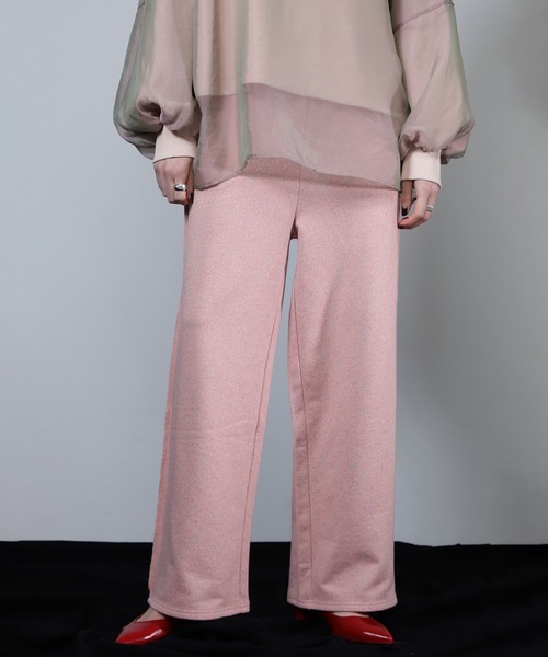 ROSE BUD(ローズバッド)の「【WEB・一部店舗限定】ラメスウェットパンツ(スウェットパンツ・レディース・グレー/ピンク・ONE SIZE)」の2枚目の写真