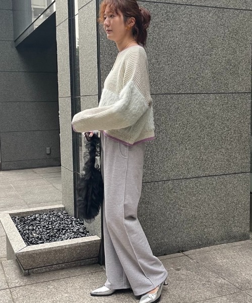 ROSE BUD(ローズバッド)の「【WEB・一部店舗限定】ラメスウェットパンツ(スウェットパンツ・レディース・グレー/ピンク・ONE SIZE)」の5枚目の写真