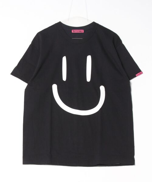 September(セプテンバー)の「《SEPTEMBER(セプテンバー)》Smile(Tシャツ/カットソー・レディース・ブラック/サックスブルー/ホワイト・MEDIUM/SMALL)」の3枚目の写真