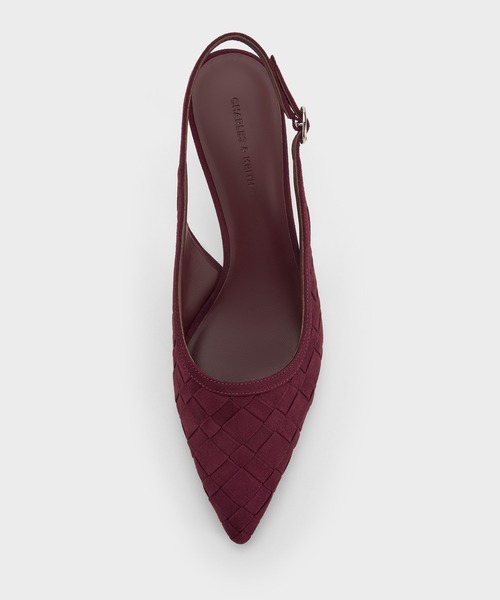 CHARLES & KEITH(チャールズ & キース)の「ウーブン ポインテッドトゥスリングバックパンプス(パンプス・レディース・ブラック/オフホワイト/ブラウン系その他3/バーガンディー・25cm/24.5cm/23.5cm/23cm/22.5cm/22cm/26.5cm/25.5cm)」の13枚目の写真