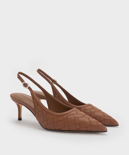 CHARLES & KEITH(チャールズ & キース)の「ウーブン ポインテッドトゥスリングバックパンプス(パンプス・レディース・ブラック/オフホワイト/ブラウン系その他3/バーガンディー・25cm/24.5cm/23.5cm/23cm/22.5cm/22cm/26.5cm/25.5cm)」の22枚目の写真
