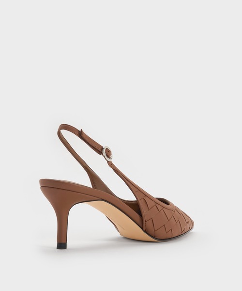 CHARLES & KEITH(チャールズ & キース)の「ウーブン ポインテッドトゥスリングバックパンプス(パンプス・レディース・ブラック/オフホワイト/ブラウン系その他3/バーガンディー・25cm/24.5cm/23.5cm/23cm/22.5cm/22cm/26.5cm/25.5cm)」の21枚目の写真