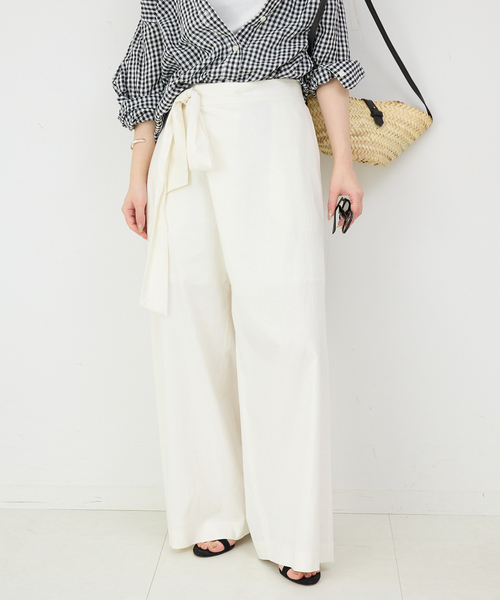 セール】リネン混リボンパンツ（その他パンツ）｜SLOBE IENA