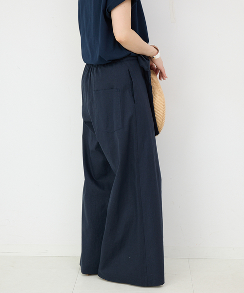 【新品未使用】SLOBE IENA 　ribbon パンツ　リボンパンツ SLOBE IENA パンツ リネン混リボンパンツ レディース : ZOZOTOWN