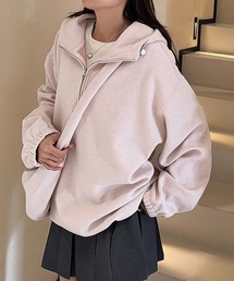 バッグ付きハーフジップパーカー