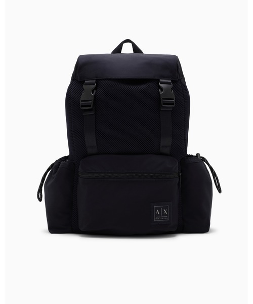 【極美品】ARMANI EXCHANGE　リュック　黒　ブランドロゴ セール】【A|X アルマーニ エクスチェンジ】BE AXロゴ ナイロン