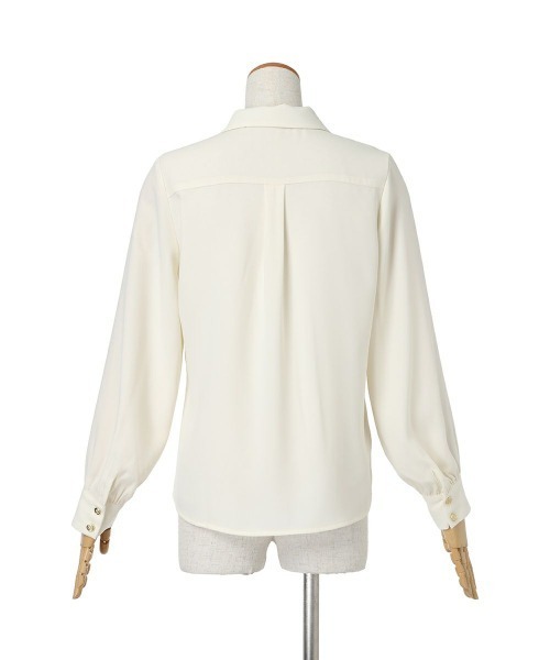 an another angelus(アンアナザーアンジェラス)の「ロゴラインスカーフ付きシャツ【セットアップ可能】(シャツ/ブラウス・レディース・オフホワイト/チャコールグレー・FREE)」の18枚目の写真