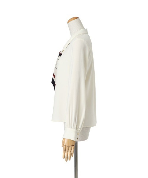 an another angelus(アンアナザーアンジェラス)の「ロゴラインスカーフ付きシャツ【セットアップ可能】(シャツ/ブラウス・レディース・オフホワイト/チャコールグレー・FREE)」の19枚目の写真