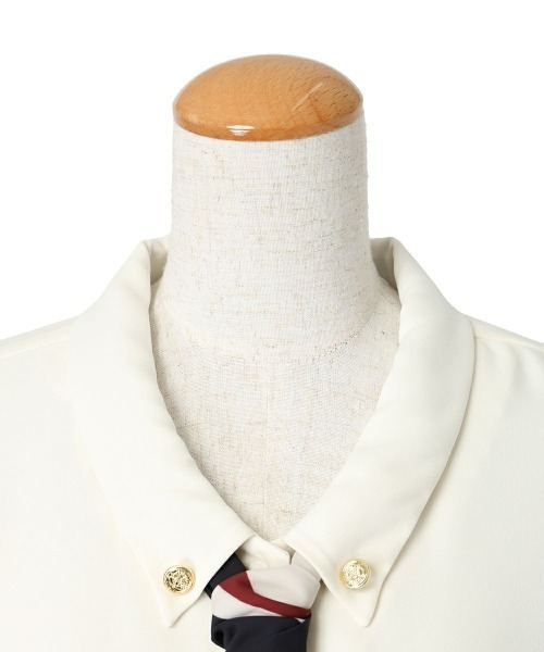 an another angelus(アンアナザーアンジェラス)の「ロゴラインスカーフ付きシャツ【セットアップ可能】(シャツ/ブラウス・レディース・オフホワイト/チャコールグレー・FREE)」の20枚目の写真