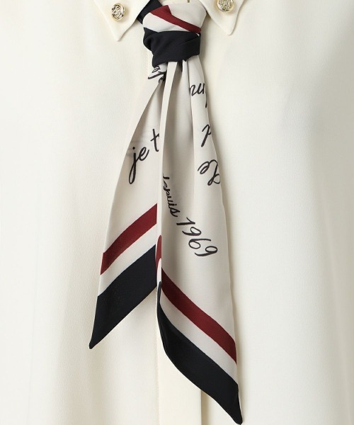 ロゴラインスカーフ付きシャツ/an another angelus｜□ロゴライン