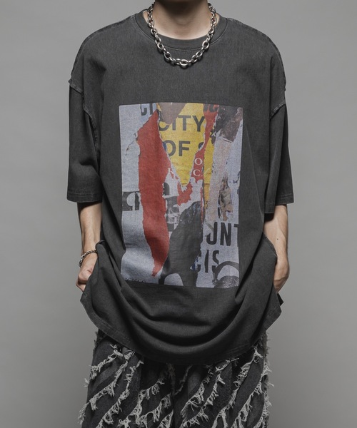 CASPER JOHN（キャスパージョン）の「Pigment big print T-shirts/ピグメントビッグプリントTシャツ（Tシャツ/カットソー・メンズ・ホワイト/ホワイト系その他/ホワイト系その他3/ブラック系その他4/ブラック/ブラック系その他2/ホワイト系その他2/ホワイト系その他4/ブラック系その他/ブラック系その他3・X-SMALL/SMALL/MEDIUM/LARGE）」の7枚目の写真