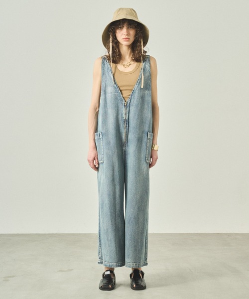 KHA:KI / カーキ」 Vネックオーバーオール V-NECK OVERALLS