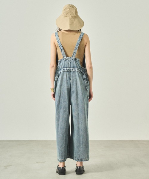 kha:ki(カーキ)の「「KHA:KI / カーキ」 Vネックオーバーオール V-NECK OVERALLS(サロペット/オーバーオール・レディース・インディゴブルー/ライトインディゴブルー・1/2)」の12枚目の写真