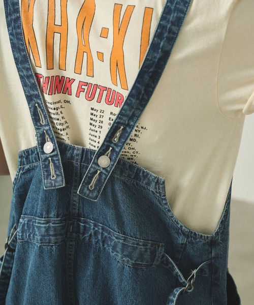 kha:ki(カーキ)の「「KHA:KI / カーキ」 Vネックオーバーオール V-NECK OVERALLS(サロペット/オーバーオール・レディース・インディゴブルー/ライトインディゴブルー・1/2)」の18枚目の写真