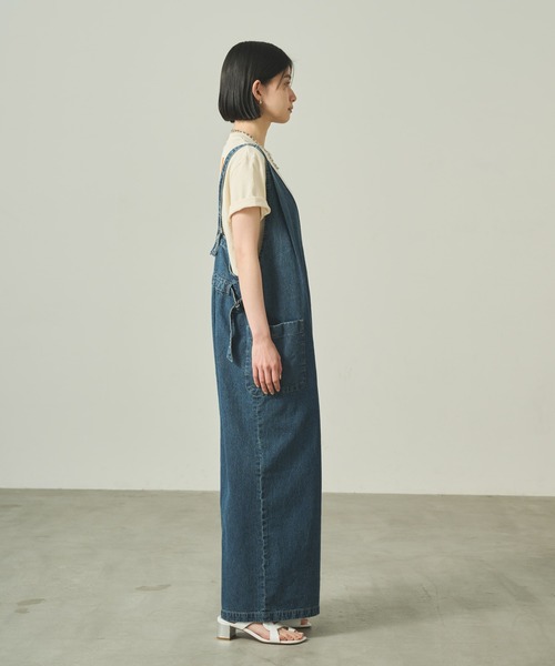 kha:ki(カーキ)の「「KHA:KI / カーキ」 Vネックオーバーオール V-NECK OVERALLS(サロペット/オーバーオール・レディース・インディゴブルー/ライトインディゴブルー・1/2)」の20枚目の写真