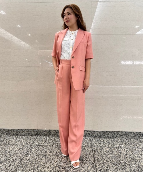 PINKY&DIANNE（ピンキーアンドダイアン）の「◆スリムベルト付きワイドパンツ（その他パンツ・レディース・ピンク/ベージュ系その他・38/36）」の5枚目の写真