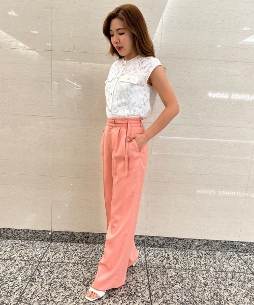 PINKY&DIANNE（ピンキーアンドダイアン）の「◆スリムベルト付きワイドパンツ（その他パンツ・レディース・ピンク/ベージュ系その他・38/36）」の8枚目の写真