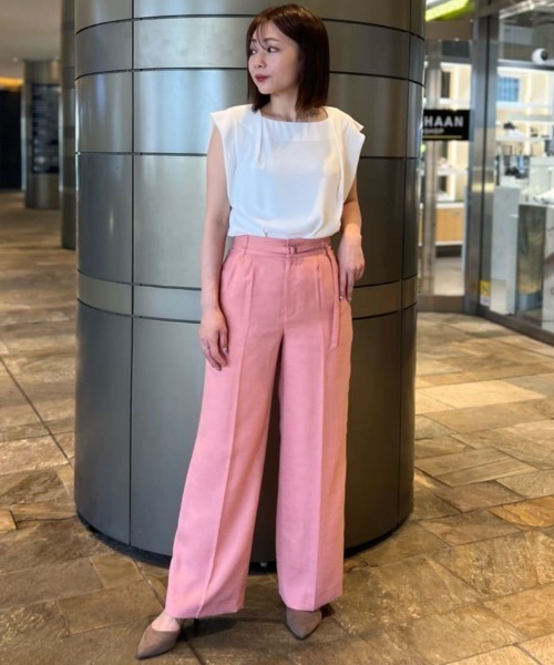 PINKY&DIANNE（ピンキーアンドダイアン）の「◆スリムベルト付きワイドパンツ（その他パンツ・レディース・ピンク/ベージュ系その他・38/36）」の12枚目の写真