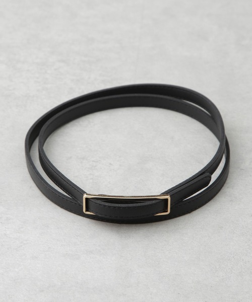NANO universe(ナノユニバース)の「無段階調整 レクタングル型バックルベルト(ベルト・レディース・ブラック/ベージュ・FREE)」の4枚目の写真