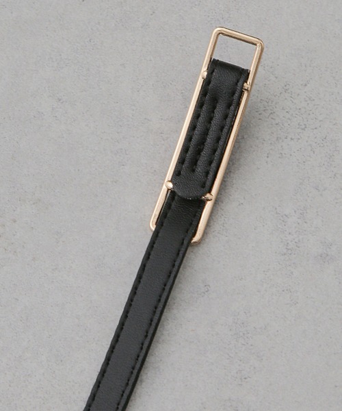NANO universe(ナノユニバース)の「無段階調整 レクタングル型バックルベルト(ベルト・レディース・ブラック/ベージュ・FREE)」の7枚目の写真