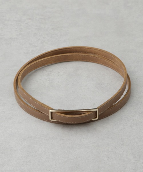 NANO universe(ナノユニバース)の「無段階調整 レクタングル型バックルベルト(ベルト・レディース・ブラック/ベージュ・FREE)」の3枚目の写真