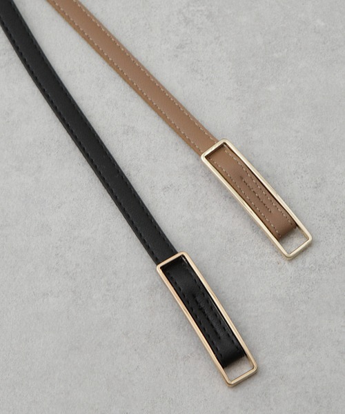 NANO universe(ナノユニバース)の「無段階調整 レクタングル型バックルベルト(ベルト・レディース・ブラック/ベージュ・FREE)」の5枚目の写真