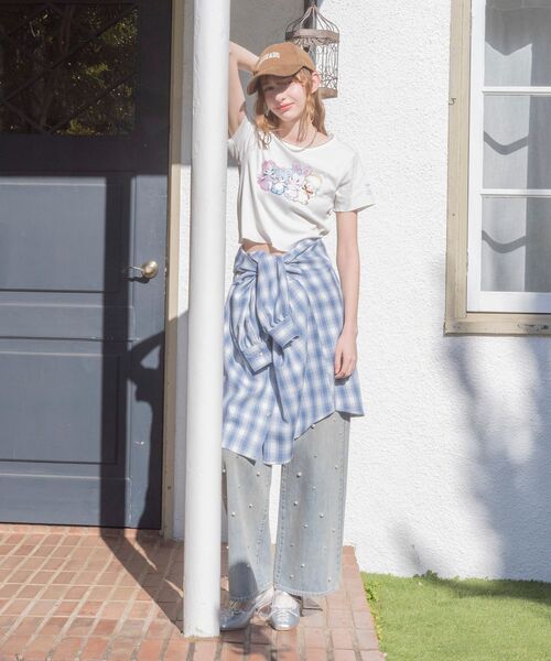 MAJESTIC LEGON（マジェスティックレゴン）の「SWIMMERコラボ キャラTシャツ（Tシャツ/カットソー・レディース・オフホワイト/ベージュ・MEDIUM）」の22枚目の写真