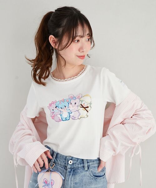 MAJESTIC LEGON（マジェスティックレゴン）の「SWIMMERコラボ キャラTシャツ（Tシャツ/カットソー・レディース・オフホワイト/ベージュ・MEDIUM）」の4枚目の写真