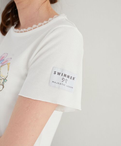 MAJESTIC LEGON（マジェスティックレゴン）の「SWIMMERコラボ キャラTシャツ（Tシャツ/カットソー・レディース・オフホワイト/ベージュ・MEDIUM）」の9枚目の写真