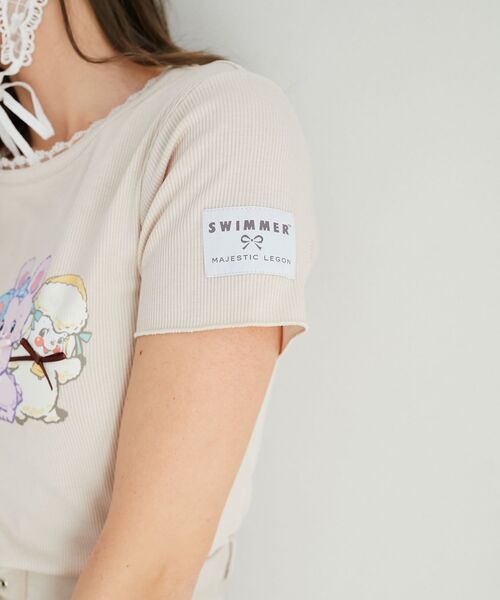 MAJESTIC LEGON（マジェスティックレゴン）の「SWIMMERコラボ キャラTシャツ（Tシャツ/カットソー・レディース・オフホワイト/ベージュ・MEDIUM）」の17枚目の写真