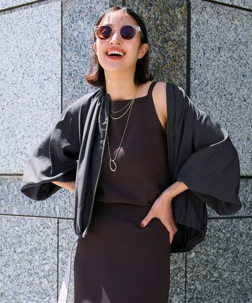 UNFILO アンフィーロ 接触冷感 スゴ機能美ニット スリーブレスブルゾン