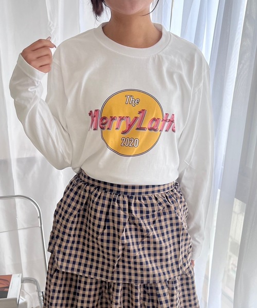 merrylatte(メリーラテ)の「カジュアルメリラテロゴロンT/長袖Tシャツ(Tシャツ/カットソー・レディース・B/A・MEDIUM)」の1枚目の写真