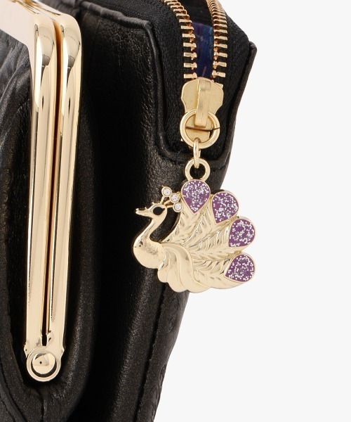 ANNA SUI(アナスイ)の「ピーコック 二つ折り口金長財布(財布・レディース・ブラック/ターコイズブルー/ピンク・FREE)」の8枚目の写真