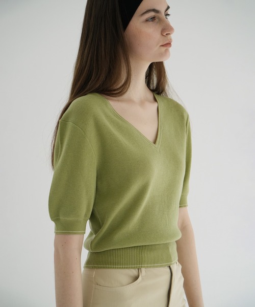 ネネ セール】LINE V NECK KNIT TOPS（ニット/セーター）｜CLANE