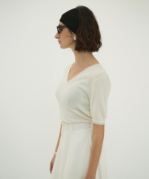 CLANE V NECK ANGOLA KNIT TOPS 1ベージュ V NECK SHORT KNIT TOPS｜TOPS(トップス)｜CLANE OFFICIAL