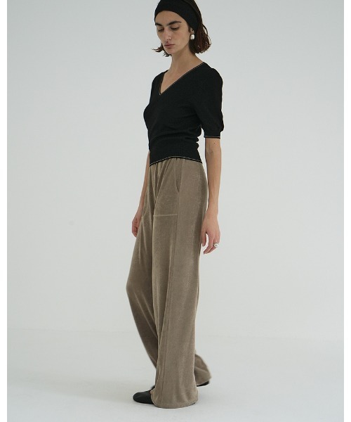 Clane LINE V NECK KNIT TOPS ブラック セール】LINE V NECK KNIT TOPS（ニット/セーター）｜CLANE