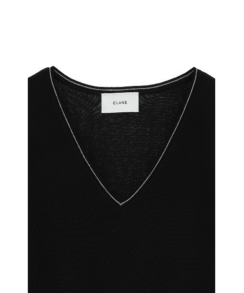 Clane LINE V NECK KNIT TOPS ブラック CLANE（クラネ）の「LINE V NECK KNIT TOPS（ニット/セーター