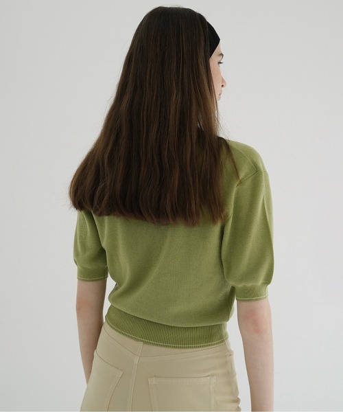 CROPPED V NECK KNIT TOPS CLANE サイズ2 クラネ CLANE CROPPED V NECK KNIT TOPS （BLACK