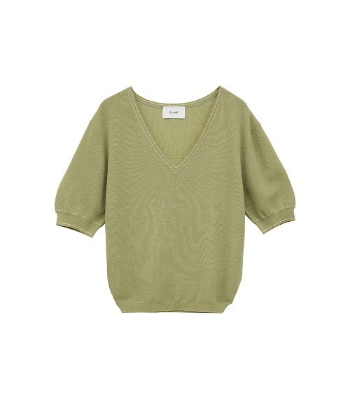 セール】LINE V NECK KNIT TOPS（ニット/セーター）｜CLANE
