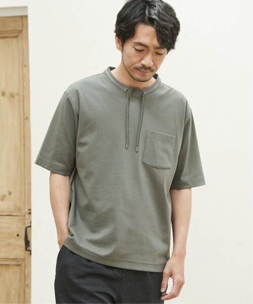 ikka(イッカ)の「【接触冷感】冷感ルーイカラー5分袖ポケT(Tシャツ/カットソー・メンズ・エメラルドブルー/グレー/チャコールグレー/ライム/ピンク・M/L/XL/S)」の12枚目の写真