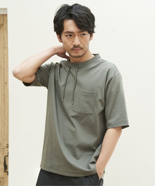 ikka(イッカ)の「【接触冷感】冷感ルーイカラー5分袖ポケT(Tシャツ/カットソー・メンズ・エメラルドブルー/グレー/チャコールグレー/ライム/ピンク・M/L/XL/S)」の11枚目の写真