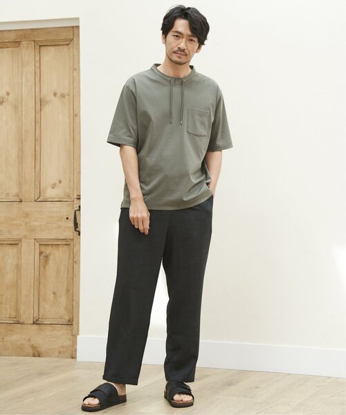 ikka(イッカ)の「【接触冷感】冷感ルーイカラー5分袖ポケT(Tシャツ/カットソー・メンズ・エメラルドブルー/グレー/チャコールグレー/ライム/ピンク・M/L/XL/S)」の20枚目の写真
