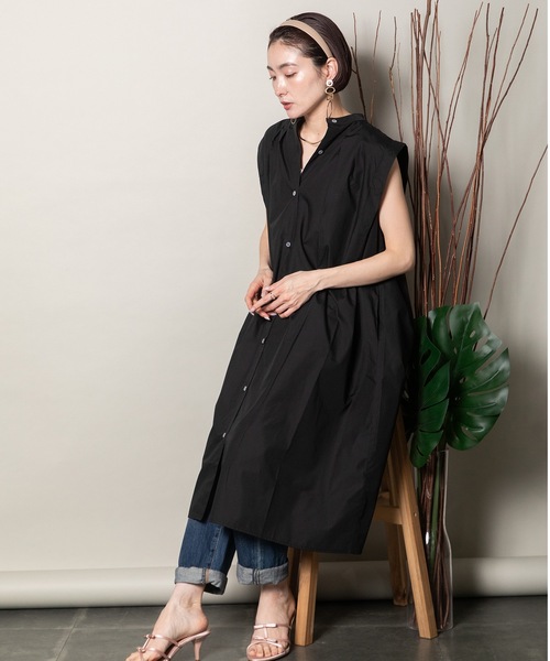 【美品】ミニロディーニ ワンピース　シャツ　セット セール】バンドカラー シャツワンピース（シャツワンピース