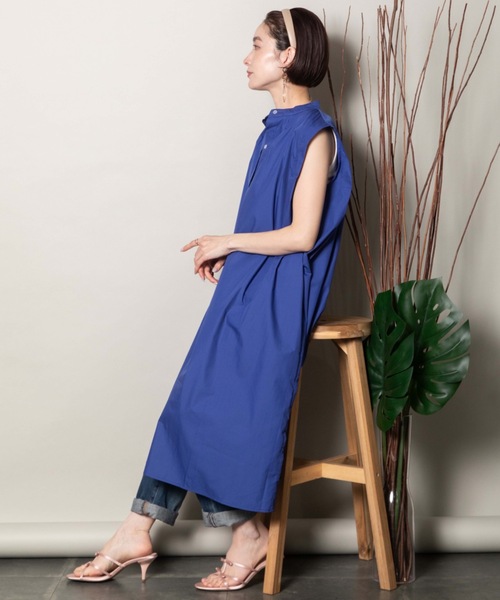 【美品】ミニロディーニ ワンピース　シャツ　セット セール】バンドカラー シャツワンピース（シャツワンピース