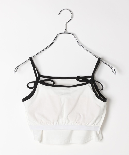 repipi armario(レピピ アルマリオ)の「【girly line】リボンツキシシュウキャミ(キャミソール・キッズ・ホワイト×レッド/ホワイト×ブラック/グレー・SMALL/MEDIUM/LARGE)」の15枚目の写真