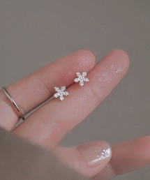 YU-KA:ジルコニアミニフラワースタッドピアス zirconia mini flower stud pierce