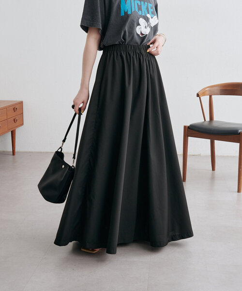 Omekashi（オメカシ）の「リラクシングフレアスカート（スカート・レディース・オフホワイト/ブラック/ブラウン・36/38）」の3枚目の写真