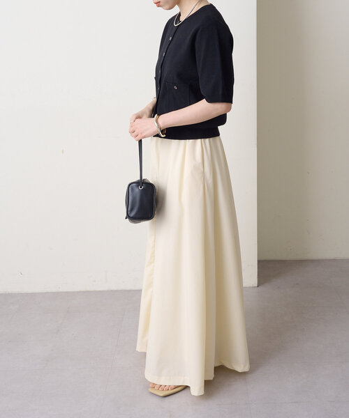 Omekashi（オメカシ）の「リラクシングフレアスカート（スカート・レディース・オフホワイト/ブラック/ブラウン・36/38）」の21枚目の写真
