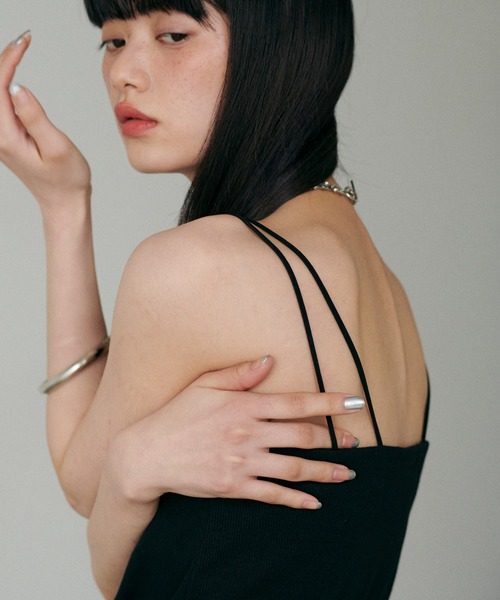 LARUTA(ラルータ)の「【LARUTA】テレコカップ付きキャミソール(キャミソール・レディース・モカ/アイボリー/ブラック・FREE)」の2枚目の写真